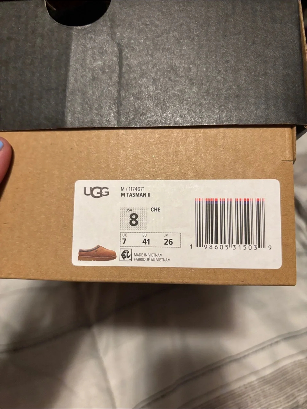 UGG Black and Tan Logo Shoe Box